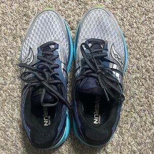 Saucony Gray and Blue Athletic Sneakers